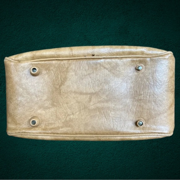 Vintage Sears Carry On Travel Tote‎ Weekender Bag - Camel Tan- Mid Size- Unisex - Picture 6 of 8